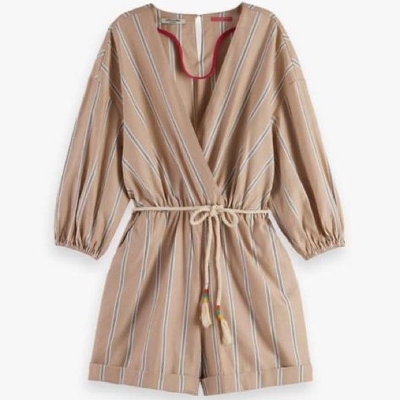 Scotch & Soda Beige and White Striped Romper - Picture 15 of 16
